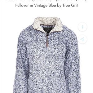 True Grit Vintage Blue Sherpa